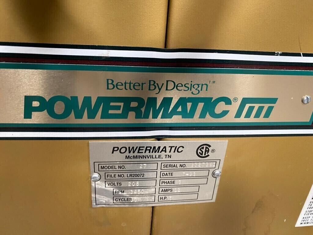 Powermatic 27 Shaper 5 HP Motor Made in USA 3 Phase 208 V Woodworking Machinery