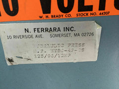 N.Ferrara Hydraulic Coining Press Model HY50-4P-DS 125/96/12HP Coins Medals Local Pickup