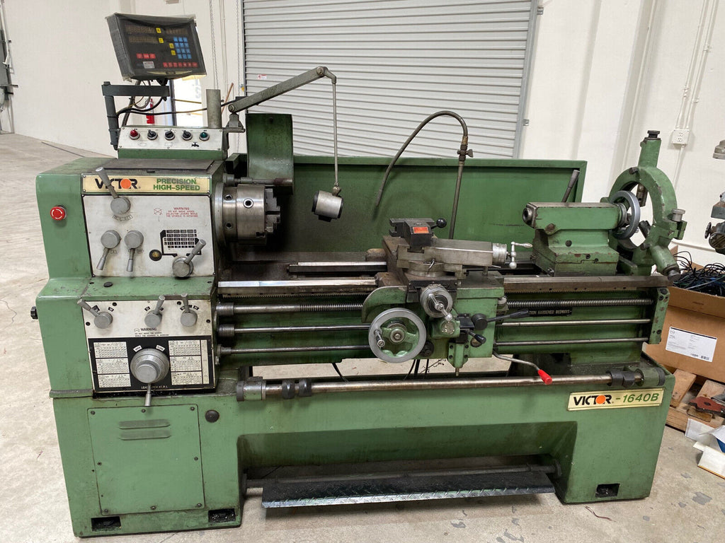 VICTOR 1640B Gap Bed Engine Lathe Precision High Speed With DRO & Tooling Clean! Local Pickup