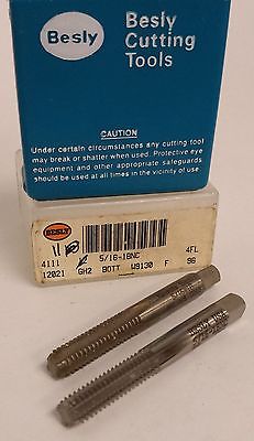 Lot of 2 Besly Tap 5/16-18NC HS GH2 4 FLUTE BOTTOM BRAND NEW MADE IN THE USA