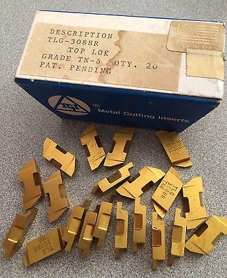 TGI USA Made TLG 3088R Top Lok TN-5 Lathe Grooving Carbide Inserts 20 Pcs Gold