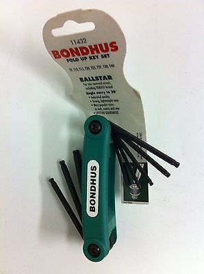 Bondhus Fold Up Ballstar Key Set Allen Wrench T9 T10 T15 T20 T25 T27 T30 T40 USA