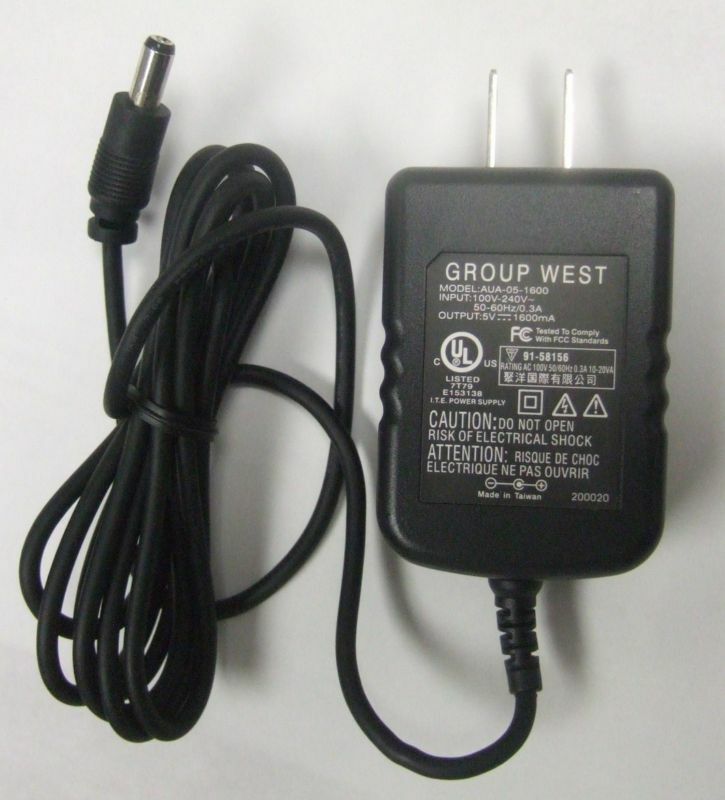 Group West AC Adapter AUA-05-1600 5V Power Supply Output 5V 1600 mA NEW