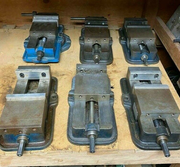 Lot of 6 Bridgeport Milling Machine Vises Kurt 6" Wide Mill