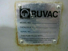 Leybold Heraeus RUVAC WA 1000 Booster Blower Vacuum Pump 5HP Drive Motor