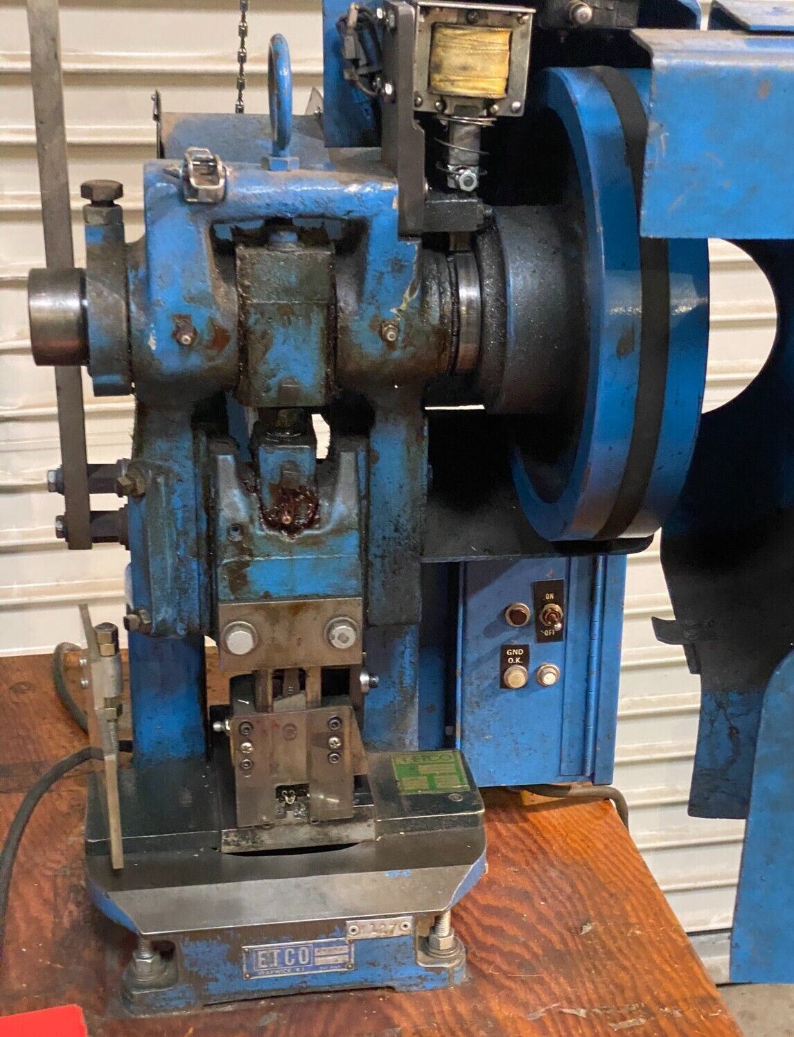 Perkins 3 Ton Model JR Bench Top ETCO Wire Terminal Press Crimping Mac