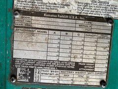 Komatsu FG25SHT-14 Forklift Side Shift LP GAS 5000 Lbs Warehouse Lift Truck FG25
