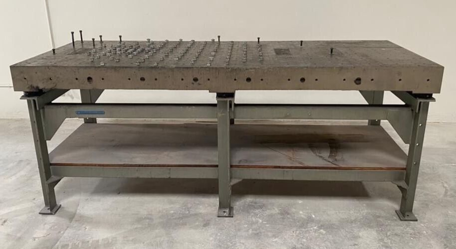 36" x 96" x 39" Heavy Duty Steel Metal Threaded Table , Local pickup.