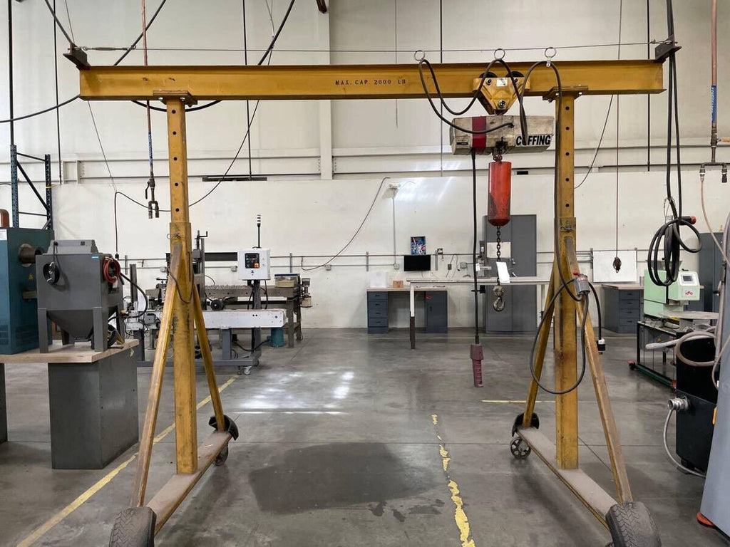 2000 lbs 1 ton Adjustable Gantry Crane Portable Shop Overhead Lift COFFING Hoist