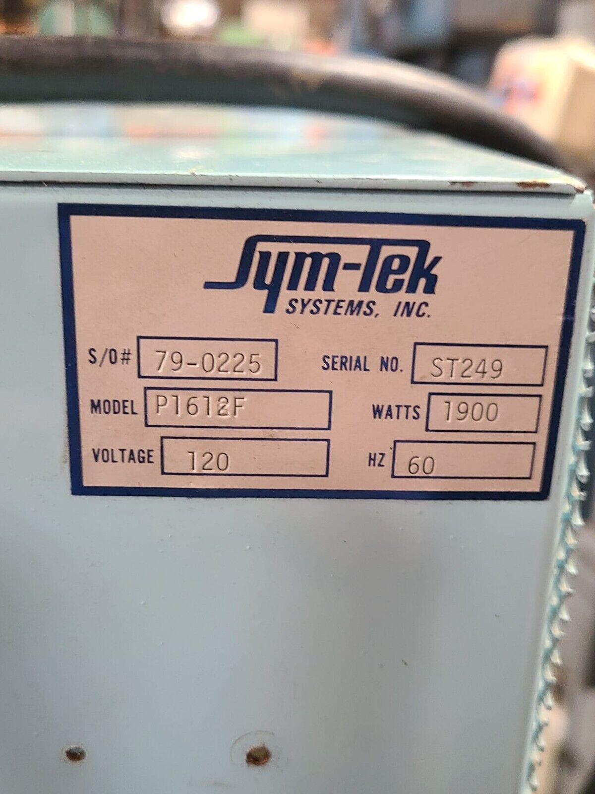 Sym-Tek Systems P1612F Furnace Chamber Delta Design 9010 TEMPERATURE C