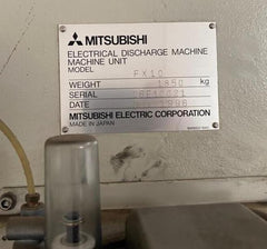 Mitsubishi Model FX10 CNC Wire EDM Electrical Discharge Machine Year 1996 Local Pickup