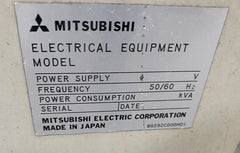Mitsubishi Model FX10 CNC Wire EDM Electrical Discharge Machine Year 1996 Local Pickup