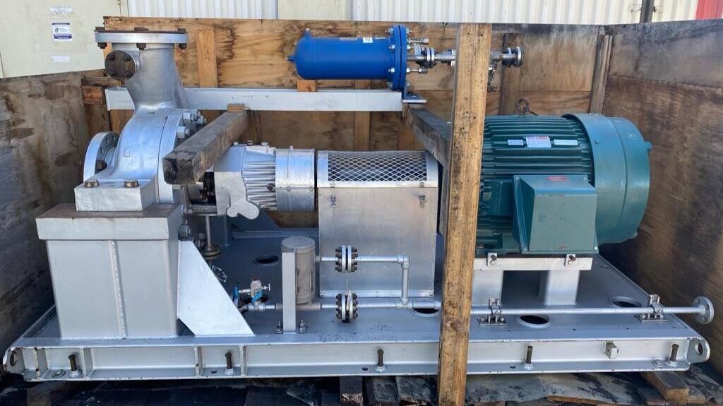Sulzer OHH 8x10x21B-1 Horizontal Centrifugal Process Pump Reliance 100 HP Motor