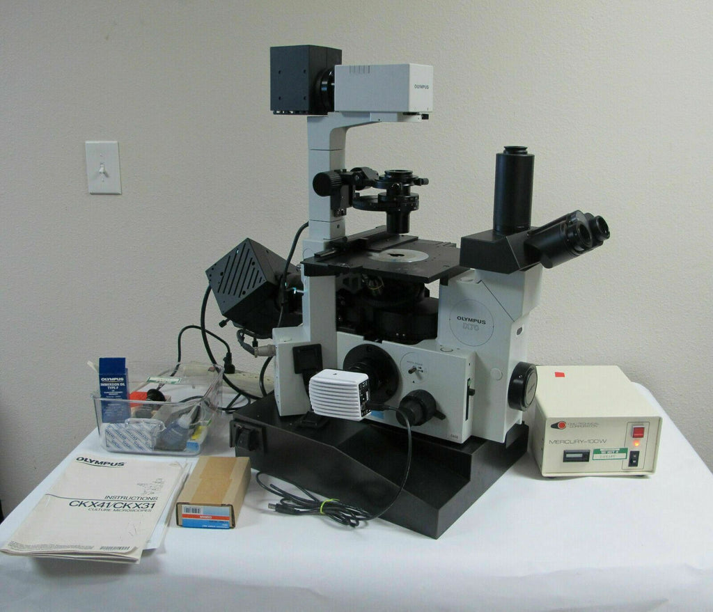 Olympus IX70-S8F Inverted Fluorescence Microscope Infinity 2 Camera Objectives Local Pickup