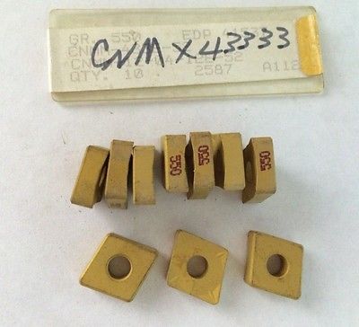 10 Pcs Carboloy CNMM 433E 52 Grade 550 Lathe Carbide Inserts Tools Gold New