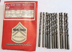 Lot of 12 NEW YORK Twist Drill Size 13 HSS JOBBER Length 2012-0185 Polished New