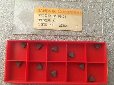 SANDVIK Coromant TCGR 521 06 01 04 135 P35 23354 Lathe Carbide Inserts 10 Pcs