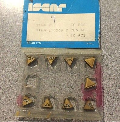 ISCAR TPMR 222 E IC 835 Carbide Inserts 9 Pcs Lathe Turning Mill Tools New Gold