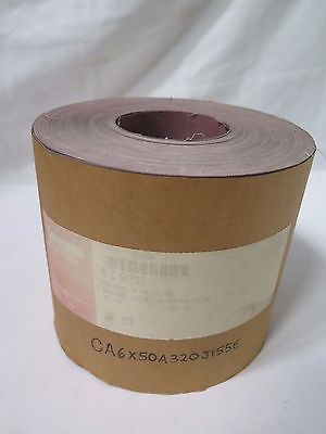 Carborundum 6" x 50 Yd FLEXBAC Metal Cloth Shop Roll Sandpaper 320 Grit New