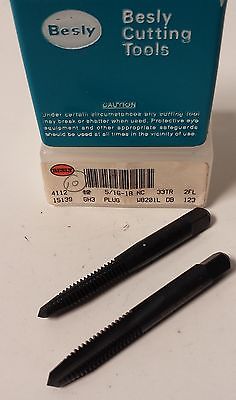 Lot of 2 Besly Tap 5/16-18NC 33TR GH3 Plug 2 FLUTE Tap Brand New Made in The USA
