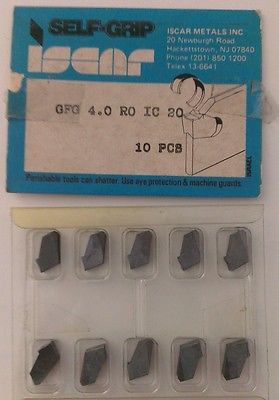 ISCAR GFG 4.0 RO IC 20 Carbide Inserts 10 Pcs Lathe Grooving Cut-Off New Tools