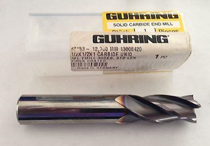 NEW GUHRING Solid Carbide End Mill 1/2 x 1/2 x 1 Firex Coated 4 Flute GERMANY