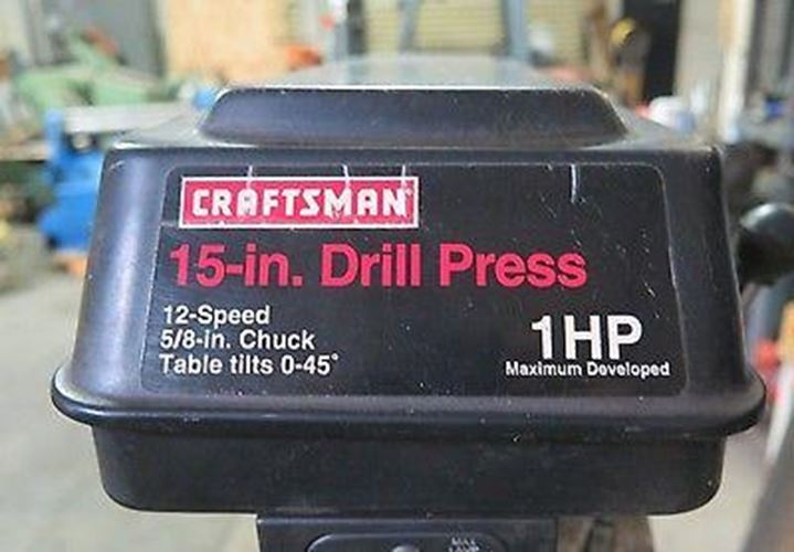 Craftsman 15 in. Drill Press 1 HP 12 Speed 5/8 in. Chuck Table Tilts 0-45