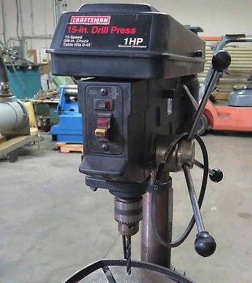 Craftsman 15 in. Drill Press 1 HP 12 Speed 5/8 in. Chuck Table Tilts 0