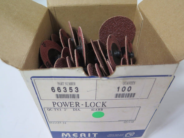 100 Pcs MERIT Power-Lock 66353 QC TY3 2" DIA 40ARB 0111137-11 Brand New