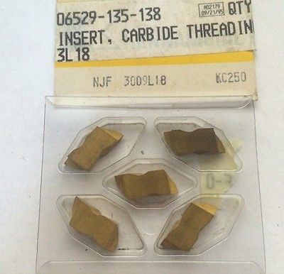 5 Pcs Kennametal NJF 3009 L18 KC 250 Lathe Carbide Inserts Grooving Cut Off Gold