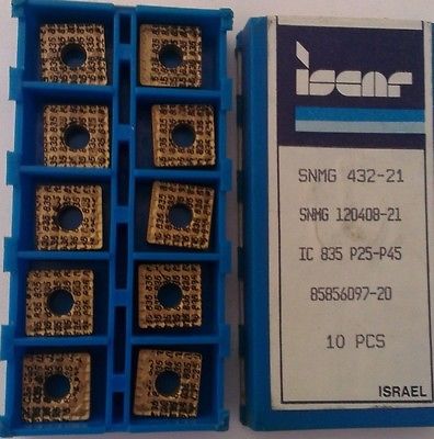 ISCAR SNMG 432-21 IC 835 Carbide Inserts 10 Pcs Lathe Turning New Tools Gold