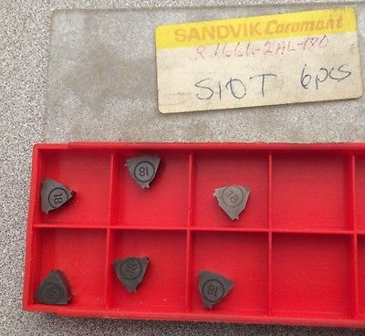 SANDVIK Coromant R166L 2AL 180 S10T Threading Lathe Carbide Inserts 6 Pcs New