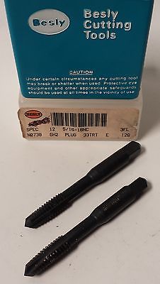 Lot of 2 Besly Tap 5/16-18NC HS MAXX-PREM GH2 33TRT PLUG 3 FLUTE Made in The USA