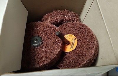 10 Pcs Standard Abrasives 3 x 2 PLY x 1/4 Med Buff Blend Disc GP Wheel 880415