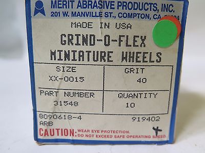 Merit Abrasive 31548 Grind-O-Flex 10 Wheels 40 Grit xx-0015 Size Brand New