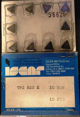ISCAR TPG 222 E IC 50M Carbide Inserts 10 Pcs Lathe Mill Turn Tool Tools New