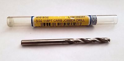 Ultra Tool 510 5/32 118 PT Carbide Jobber Drill 2 Flute Lot # 206281 Made in USA