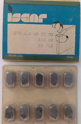 ISCAR GTR 4.8 4D IC 20 Carbide Inserts Grooving 10 Pcs Lathe Self Grip Cut-Off