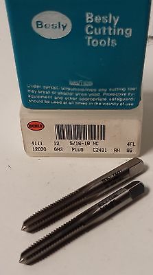Lot of 2 Besly Tap 5/16-18NC HS GH3 Plug 4 FLUTE Tap Brand New Made in The USA