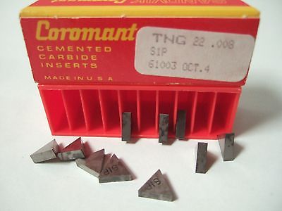 SANDVIK Coromant TNG 22 .008 S1P Lathe Carbide Inserts 10 Pcs New