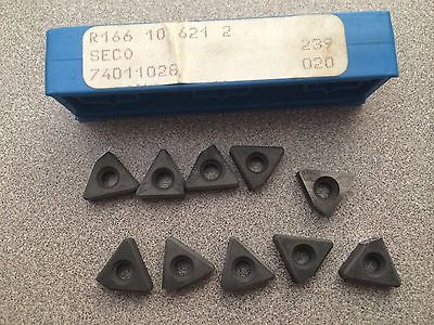 Seco R166 10 621 2 239 020 Threading Lathe Carbide Inserts 10 Pcs Tools New