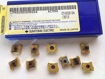 10 Pcs SUMITOMO LPMX 090308 S04 AC 350 3212 DTAE05124 Lathe Mill Carbide Inserts