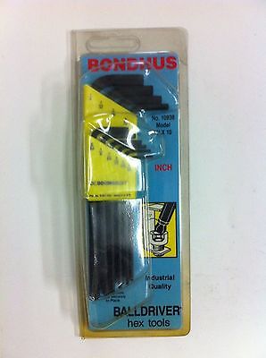 Bondhus Wrench Hex Tools Balldriver Key Set 10 Pieces 1/16-1/4 Inch Made in USA