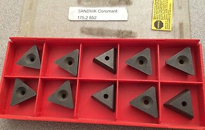 SANDVIK Coromant 175.2 852 Lathe Carbide Inserts 10 Pcs New