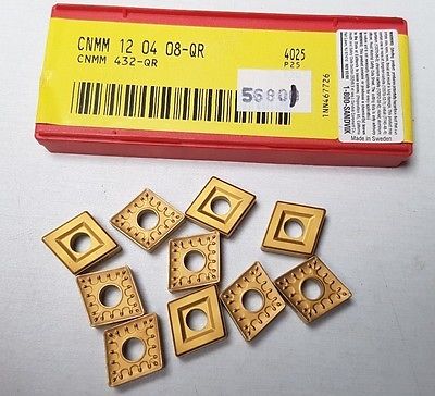 SANDVIK Coromant CNMM 432-QR 12 04 08-QR Lathe Mill Carbide Inserts 10 Pcs Gold