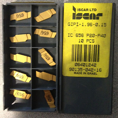 ISCAR GIPI 1.96 -0.15 Carbide Inserts IC 656 Grooving 10 Pcs Lathe Cut-Off Gold