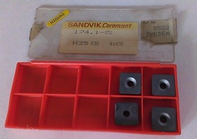 SANDVIK Coromant 174 1 851 H35 K30 41478 Lathe Carbide Inserts 4 Pcs Tools New