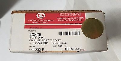 Carborundum Abrasives Dri-Lube Paper Open 220 Grit 10826 3-2/3" X 9" 100 Sheets