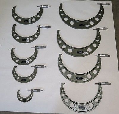 9 Mitutoyo Micrometer Set 2-12