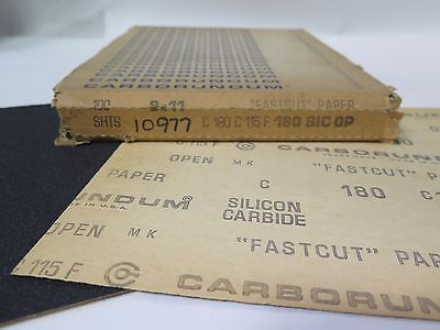 Carborundum 9 x 11" Fastcut Silicon Carbide Paper 10977 Grit 180 Qty 200 New